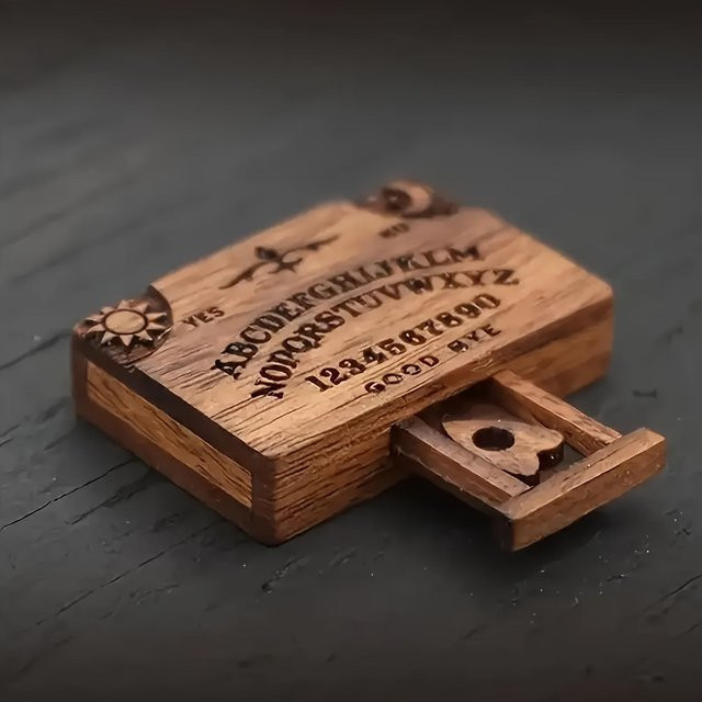Handgefertigtes Mini-Ouija-Brett aus Holz mit Schublade im Vintage-Design von chenxiaogang - Bild 1