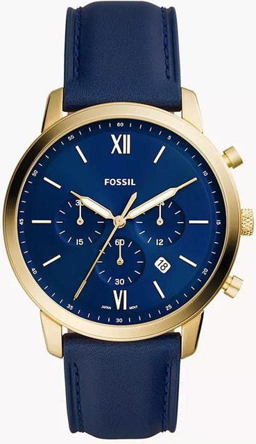 Fossil Chronograph, Quarz, Edelstahl, Blau, Herren - Bild 1