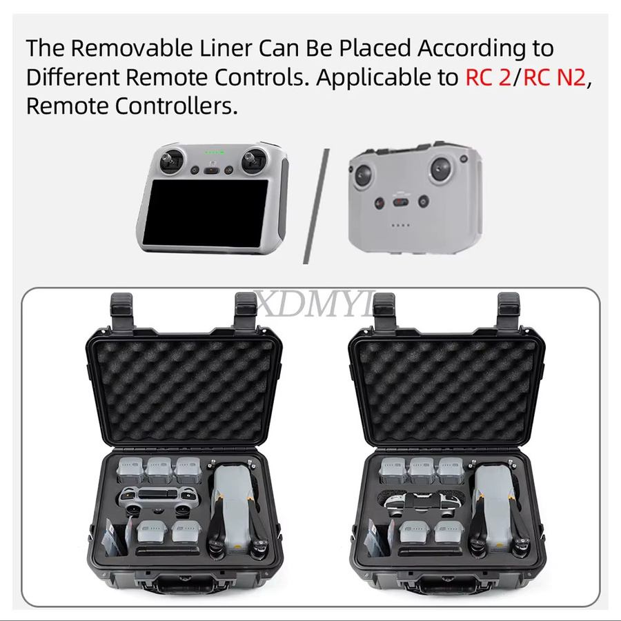 DJI Tragbares Hard Case für DJI Air 3 und DJI Air 3S mit Schutz für DJI RC 2, RC N2 und RC N3 Controller in Schwarz - Bild 4