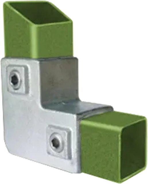 FeNau Rohrverbinder Vierkantrohr Bogen 90 Grad aus verzinktem Stahl, Farbe: Silber, quadratisch 25 x 25 mm - Bild 1