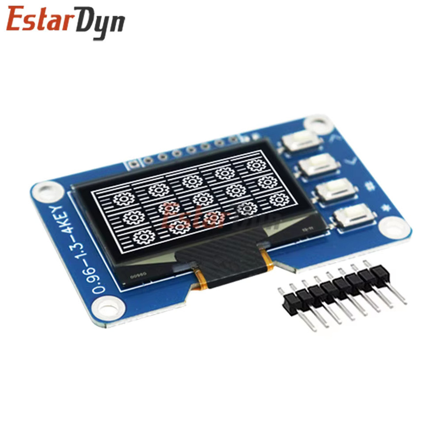Estardyn 1,3 Zoll OLED-Display mit 4x4 Tastaturmodul SSD1116 128x64 I2C/SPI Bildschirm für Raspberry Pi in Weiß und Blau - Bild 2