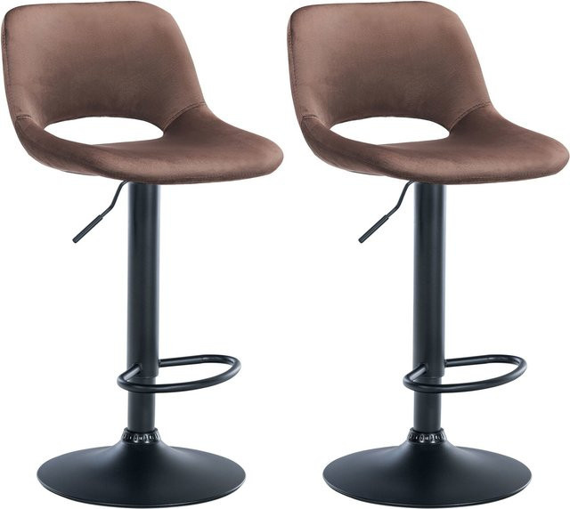 CLP 2er Set Barhocker Camden mit Samt-Bezug in modernem Design - Bild 1