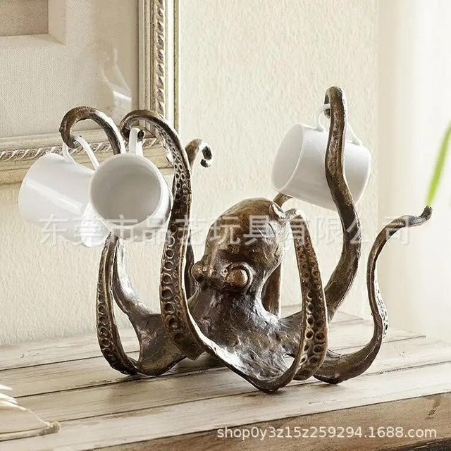 Yiran Furniture Kraken Skulptur aus Harz als Tassenhalter und Schmuckhalter für deine Schreibtisch- und Heimdekoration - Bild 1