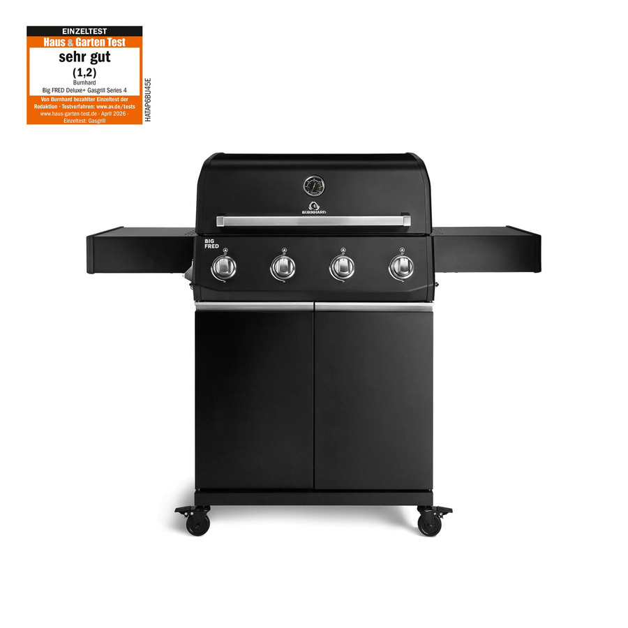 Big FRED Base Gasgrill 4-Brenner Series 4 Black Edition mit Edelstahlrost - Bild 1