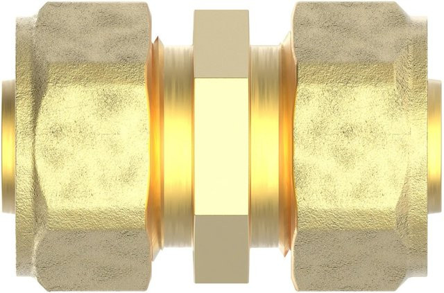 Kirchhoff Verbindungsstück MSVR Klemmfitting aus Messing in Gold-Optik, Durchmesser: 26 mm - Bild 1