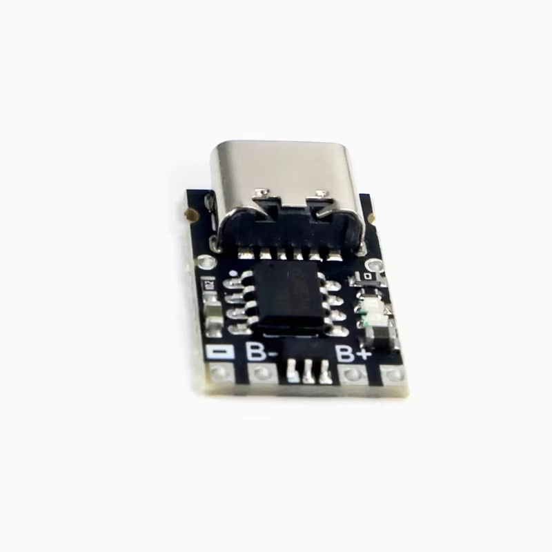 TP4057 1A 3,7V Lithium-Batterie-Lade- und Entladeplatine mit Schutz, Typ-C USB Anschluss, Schwarz - Bild 2