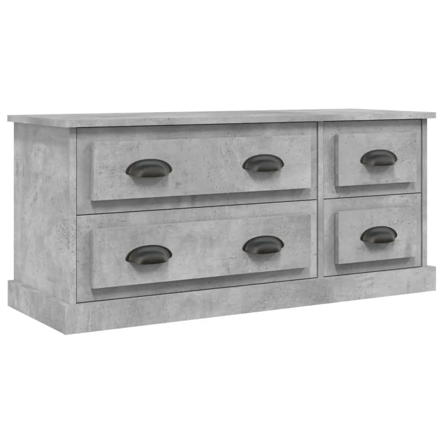 vidaXL TV-Schrank aus Holzwerkstoff in Betongrau, B/T/H: 100 x 35,5 x 45 cm - Bild 2