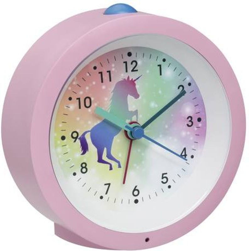 TFA Dostmann Quarz Wecker Rosa Analog mit Schlummerfunktion und Beleuchtung Geräuschlos - Bild 1