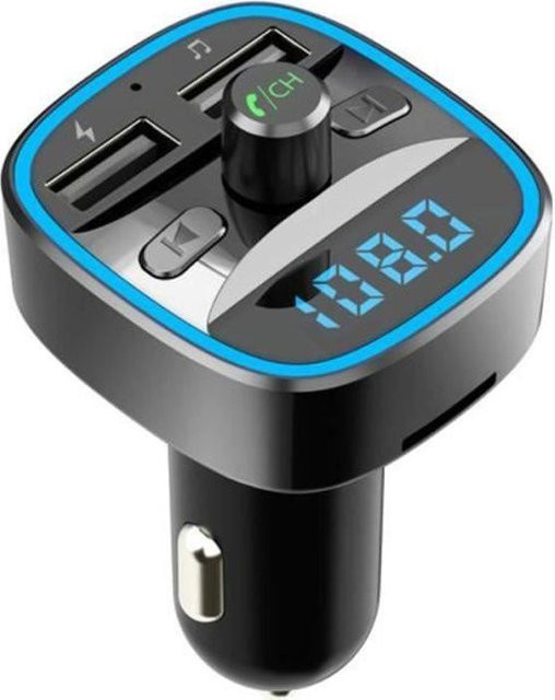 Techtrusty Aktivität-T25 Bluetooth 5.0 FM-Transmitter mit Dual-USB-Autoladegerät und Freisprecheinrichtung in Schwarz - Bild 1