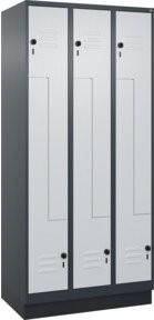 C+P Z-Spind Classic PLUS mit Sockel, 6 Fächer, Anthrazit/Grau/Schwarz, H x B x T: 195 x 90 x 50 cm, Sicherheits-Drehriegel - Bild 1