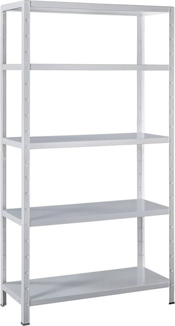 Schulte Steck-Grundregal aus Metall in Weiß, H 200 cm x B 100 cm x T 35 cm - Bild 1