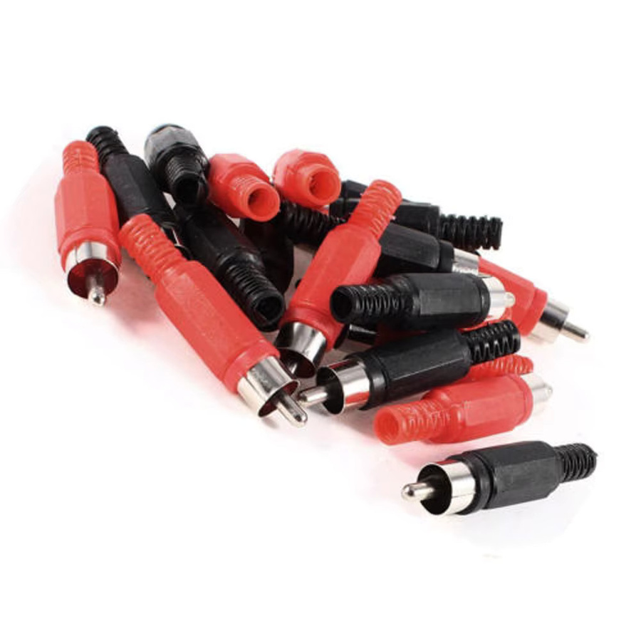 20 Stück BAJEAL RCA-Stecker Audio-Video-Adapter Schwarz-Rot zum Löten für Stereo-Audiokabel - Bild 2