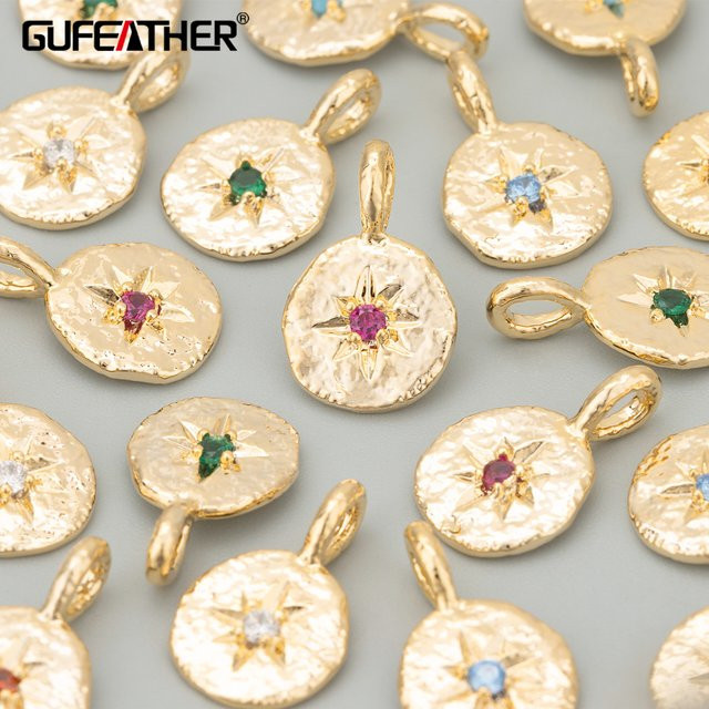 GUFEATHER Charms, 750 Gold, Kupfer, Zirkonia, Unisex - Bild 1