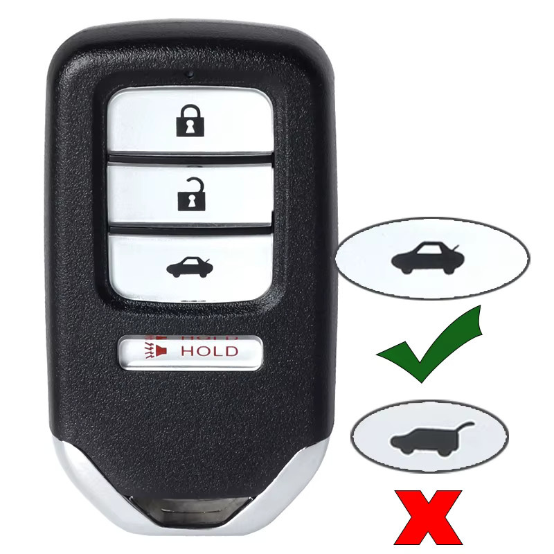 KEYECU Smart Remote Key Fob mit ID47 Chip für Honda City Accord Civic 2013-2016, 313,8 MHz / 434 MHz, Schwarz - Bild 2
