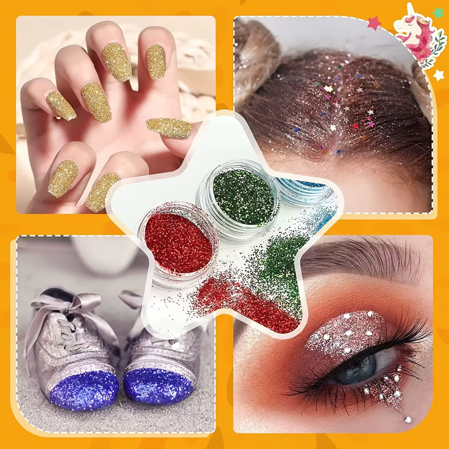EYIR Glitzer-Tattoo-Set, 8 Farben, Unisex - Bild 5