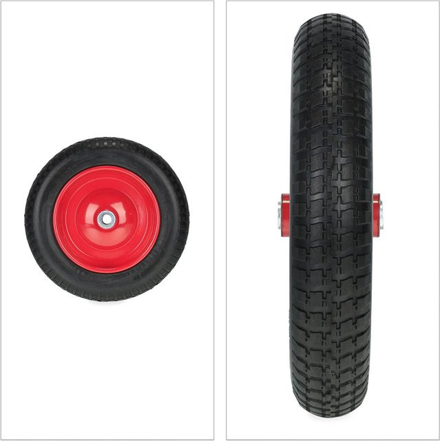 Relaxdays Schubkarrenrad 3.00-8 aus Vollgummi und Stahl in Schwarz, pannensicher - Bild 1