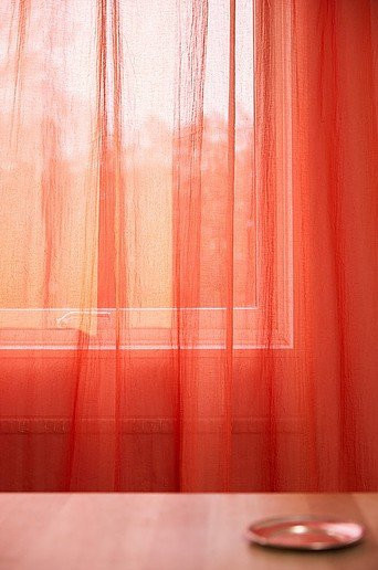 Jotex CAISA Multifunktionsgardine extra breit, Farbe: Rot/Orange, transparent, Polyester, Höhe: 260 cm - Bild 1