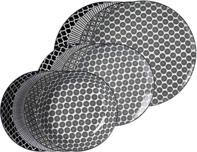Ritzenhoff & Breker Teller-Set Takeo Side Plate, 12er Set, Schwarz, Geometrisches Design - Bild 1