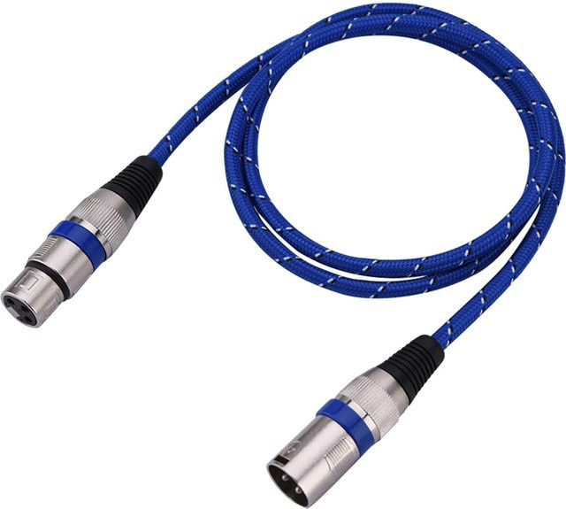 Andoer XLR-Audiokabel Blau, 3-Pin Balance-Stecker auf Buchse für Mikrofon und MIC, Länge: 1 m - Bild 1