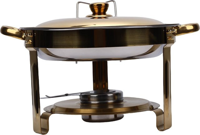 Aimo Chafing Dish Set aus Edelstahl für Buffet mit 4,5 l Fassungsvermögen in Gold und Silber - Bild 1