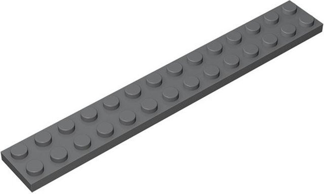 Platte 2x14 Noppen Dünne Figuren Steine, 10-teiliges Set, dunkelgrau, ab 14 Jahren - Bild 1