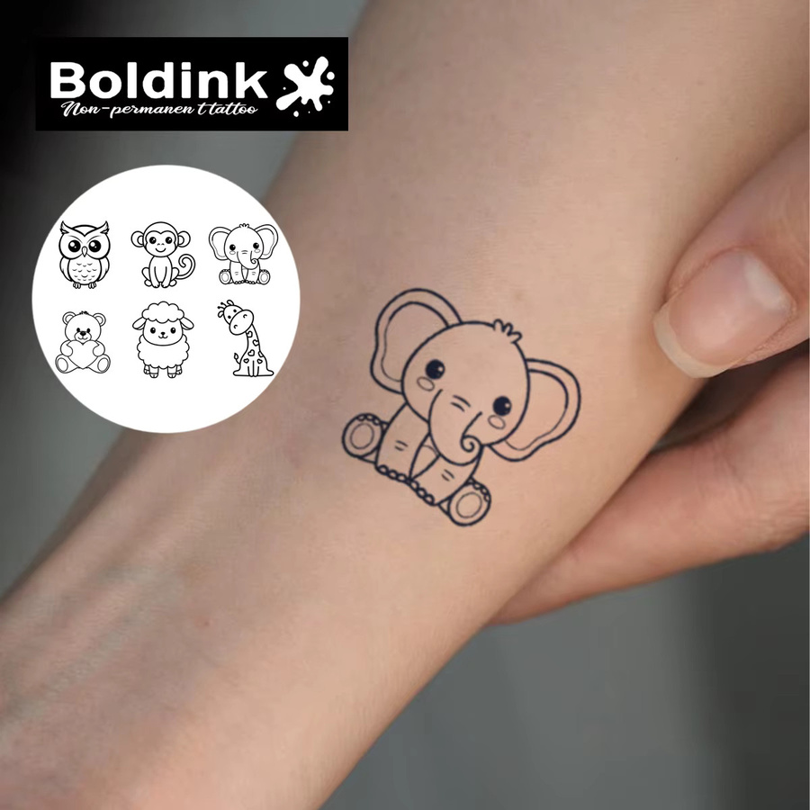 Boldink Tattoo-Aufkleber, Tier-Motiv, wasserfest - Bild 2
