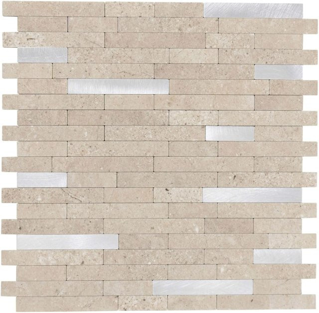 Dalsys Selbstklebende Fliesen in Stein- und Marmoroptik, Farbe Sand Silber, 1 m² (11 Stück) - Bild 1