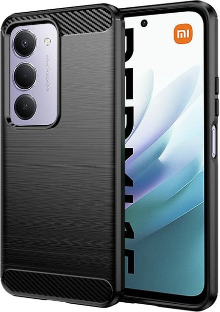 Techsuit Schutzhülle für Xiaomi Redmi 15 5G und Redmi 15 4G in Carbon-Optik, Schwarz - Bild 1