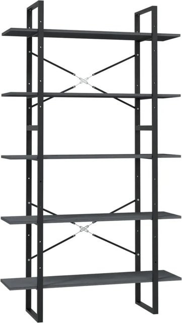 vidaXL Bücherregal im Industrial Design aus Kiefernholz und Metall, Grau, B/T/H: 100 x 30 x 175 cm - Bild 1