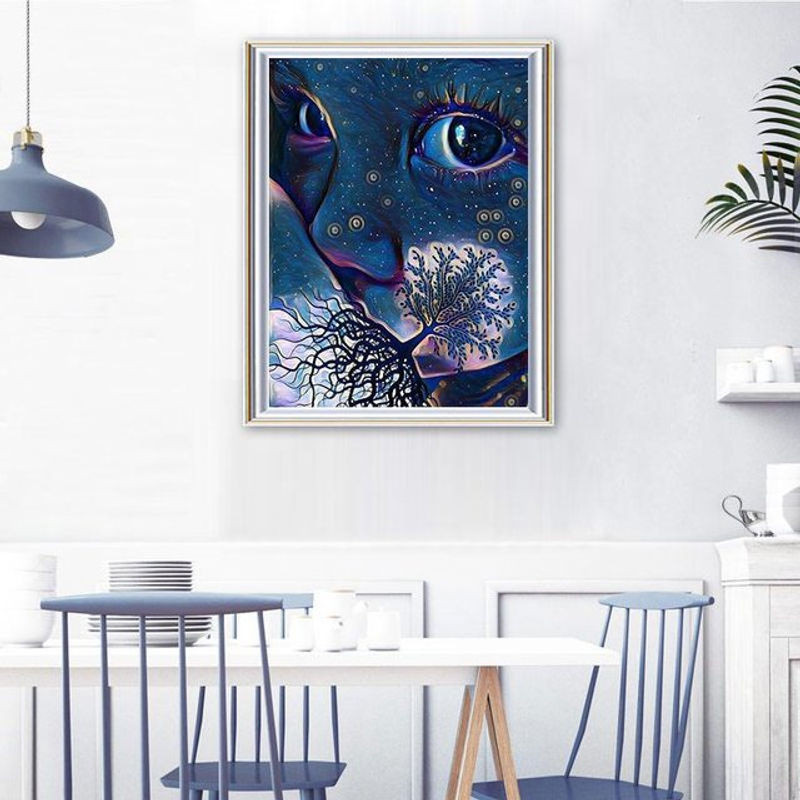 FIYO Diamond Painting Set Abstraktes Babygesicht in 3D Mosaik Optik, Mehrfarbig, B/H: 30 x 20 cm - Bild 1