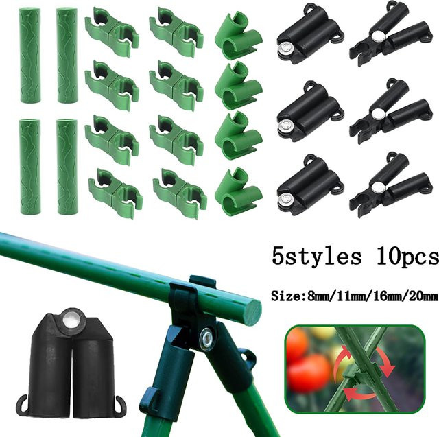 10 Stück Pflanzenunterstützung A-Typ Fester Clip als Kletterrebenhalterung und Verbinder für Markisensäulen und Pflanzenpfähle im Garten - Bild 1