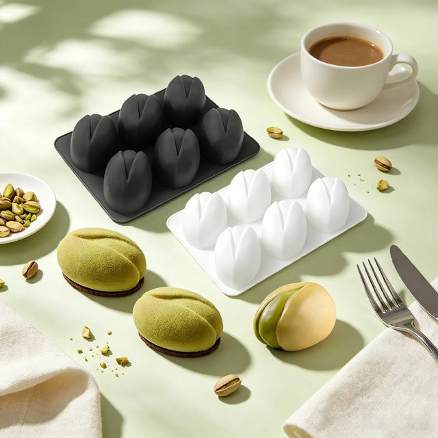 SHENHONG Silikon-Schokoladenform mit Pistazien-Design für Mousse, Kuchen und DIY-Seifen - Bild 1