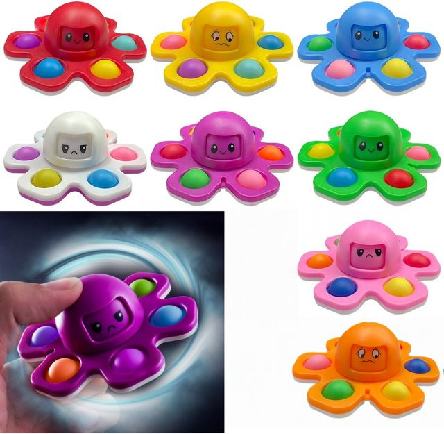 Meade Fidget Spinner Anti-Druck Push-Pop Blasen Spielzeug mit Sound und Tier-Motiven in Multicolour für Kinder - Bild 1