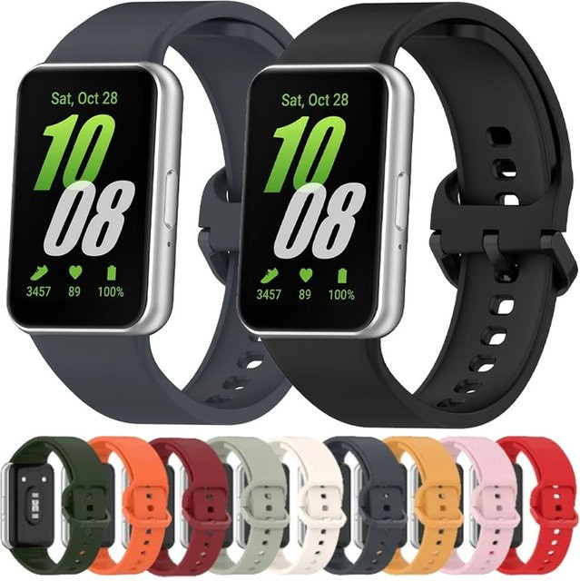 Samsung Uhrenarmband Silikon, Schwarz, Unisex, Samsung Galaxy Fit 3 - Bild 1