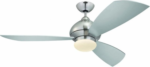 WESTINGHOUSE FANtastic Energiespar Deckenventilator mit LED Beleuchtung und Fernbedienung, Silber Matt, Durchmesser: 132 cm