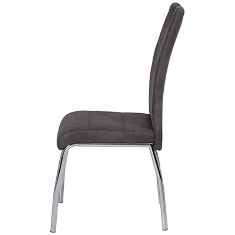 4er Set Stühle Hela in Anthrazit im Vintage-Stil aus Microfaser, B/H/T: 44 x 98 x 61 cm - Bild 3