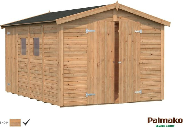 Palmako Dan Holz-Gartenhaus mit Satteldach in Braun, B/H/T: 273 x 220 x 370 cm - Bild 1