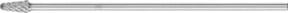 PFERD Hochleistungsfrässtift STEEL Rundkegel KEL aus Hartmetall für Stahl, Farbe: Silber, Kopf-Ø: 10 x 20 mm, Schaft-Ø: 6 x 150 mm - Bild 1