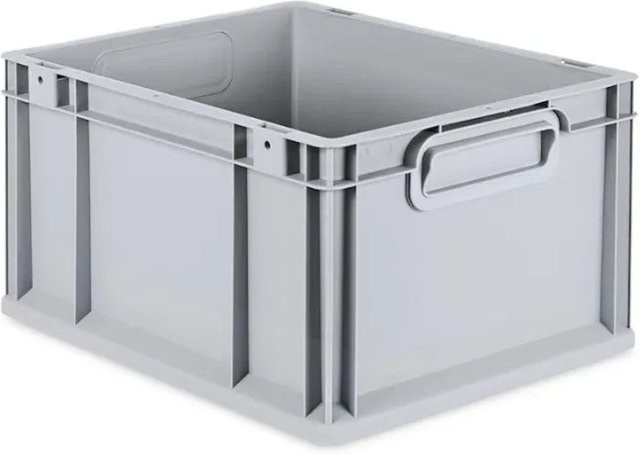 PROREGAL Eurobox NextGen Grip Lagerbox Grau mit verstärkten Wänden, H x B x T: 22 x 30 x 40 cm, 20 Liter - Bild 1