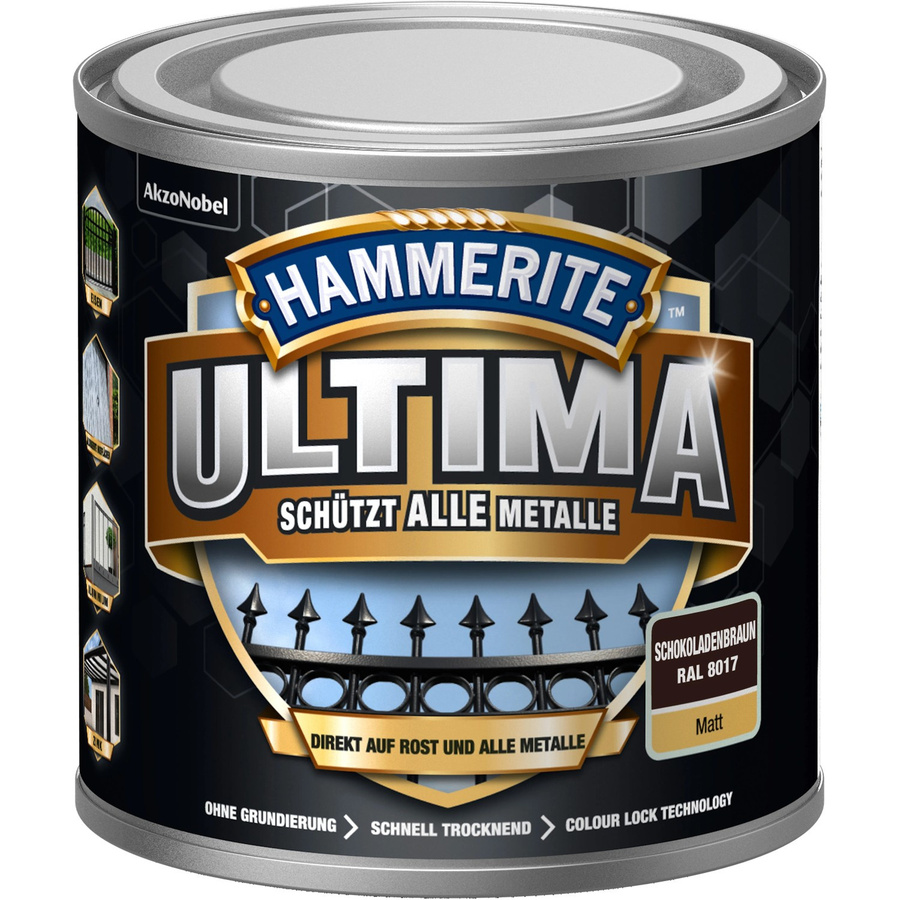 Hammerite Ultima Premium Metall-Schutzlack matt Schokoladenbraun 250 ml - Bild 2