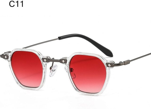 Yiran Polygon Sonnenbrille, hexagonal, Vollrand, Edelstahl, Unisex, ozeanfarben - Bild 1