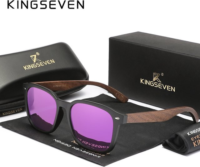 Kings even Sonnenbrille Cat-Eye, Holz, braun, Unisex, polarisiert - Bild 1