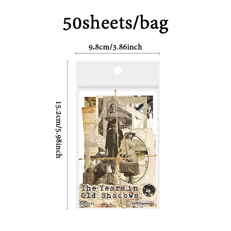 50-teiliges mr.paper Aufkleberpaket im Retro-Stil mit nostalgischen Motiven und gealtertem Hintergrund für dein Tagebuch in Multicolour - Bild 4
