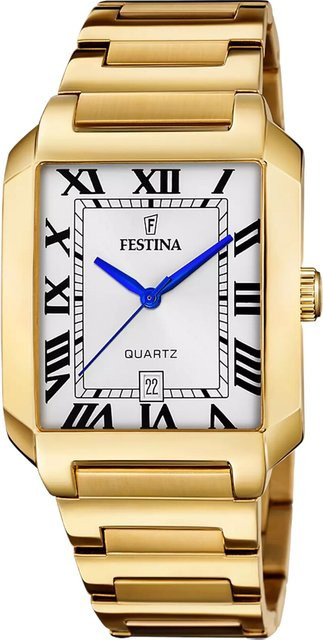 Festina Herrenuhr Quarz, Edelstahl, Eckig, 36 mm, Silber, 5 ATM - Bild 1