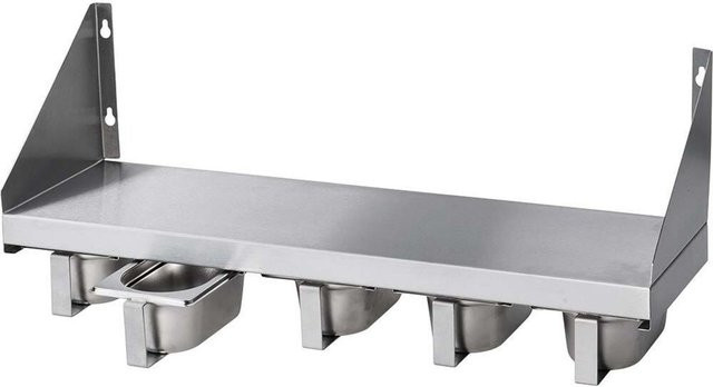 Stalgast Gewürzbord mit Gewürzboxen aus Edelstahl in Silber, B/H/T: 62,9 x 25,0 x 20,0 cm - Bild 1