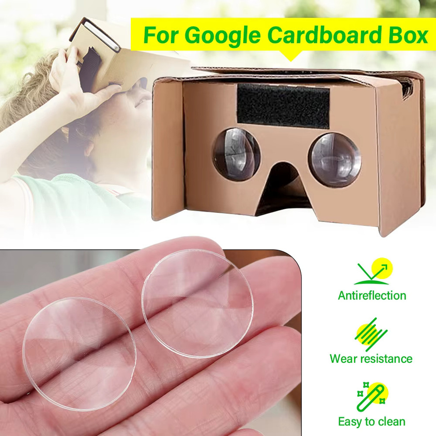 10 Paar ultraklare konvexe Glaslinsen für Google Cardboard DIY 3D VR-Brillen, transparent, Durchmesser: 25 mm, Höhe: 45 mm - Bild 2