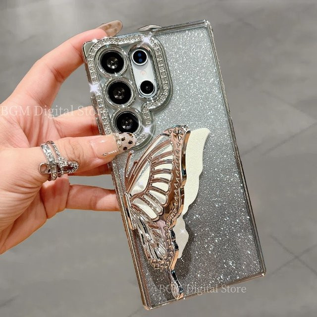 Glitzernde Diamant-Schutzhülle für Samsung Galaxy S25 S24 FE S23 S22 Plus Ultra A16 A06 A23 A14 A73 A54 A53 A52 A05S A55 A35 A25 A15 A24 in Rot - Bild 1