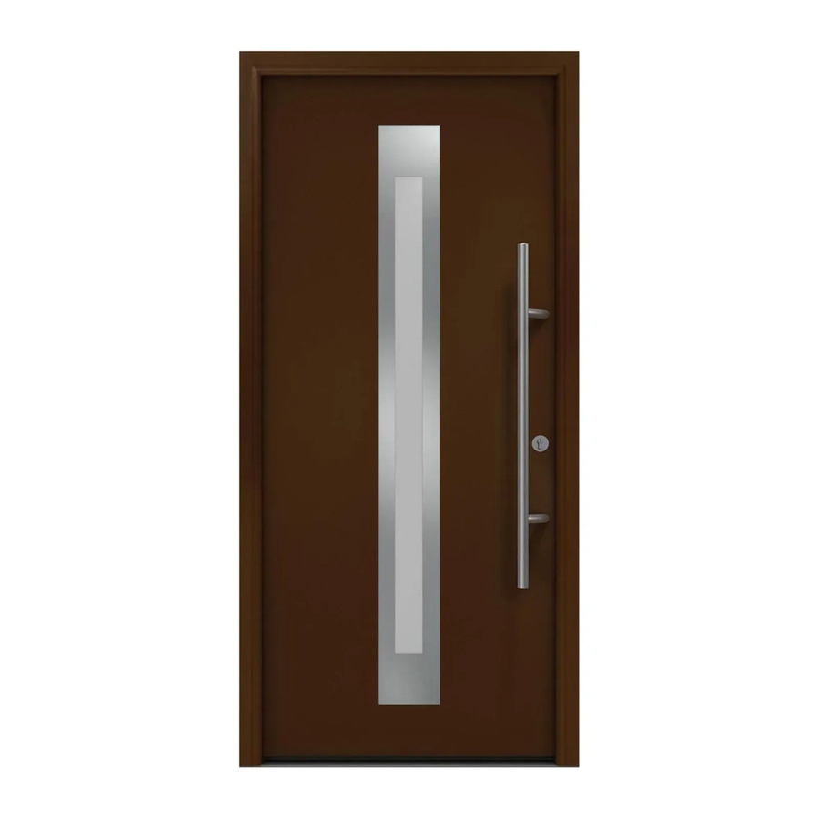 EcoStar Haustür Isopro Secur IPS 770S Terrabraun mit Glaseinsatz, RC2, B: 110 cm, H: 210 cm, DIN Rechtsöffnung - Bild 2