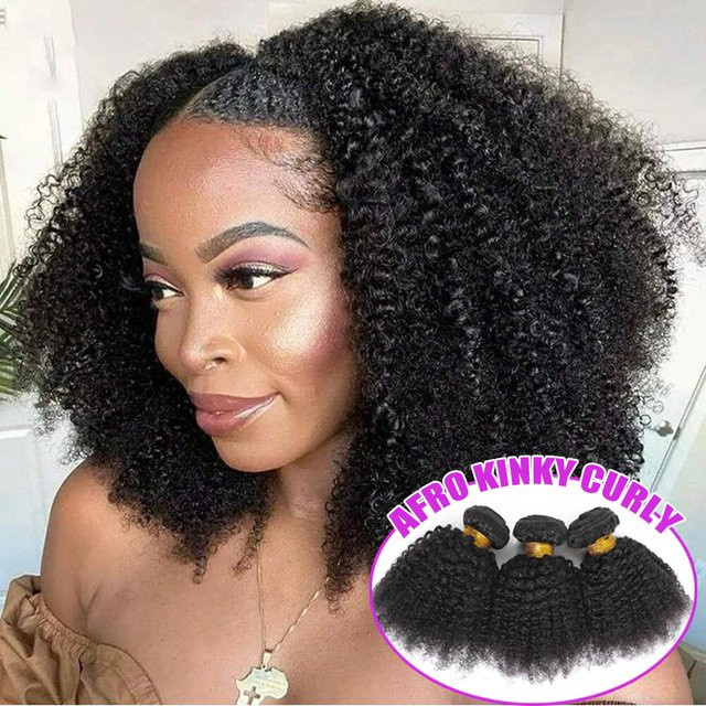 Dula A Hair Afro Kinky Curly Echthaar-Bündel, Unbehandeltes Jungfrauenhaar - Bild 1