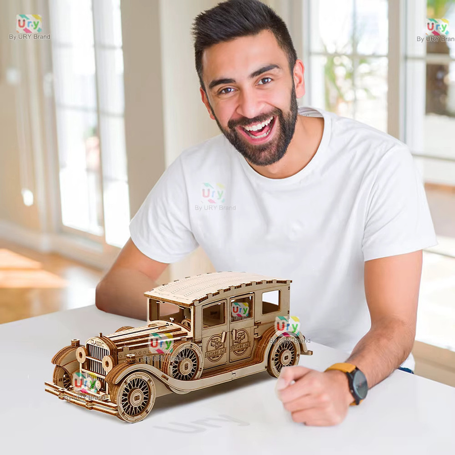 Ury 3D Holzpuzzle Retro Oldtimer, Holzpuzzle, Fahrzeuge - Bild 5
